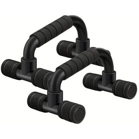 Resim Chenkestoreone Siyah 2 Ergonomik Şınav Barları - Kaymaz 300 Kg Kapasiteli Taşınabilir Ev & Spor Salonu Ekipmanı 