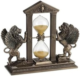 Resim Wise Serisi Biblolar - Kanatlı Aslan Kum Saati 21x18x7 Cm | Dekoratif Obje 