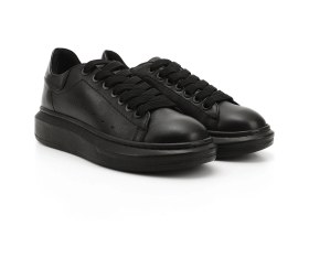 Resim Gönderi(R) Gönderi R Kadın Kömür Bağcıklı Dolgu Taban Hakiki Deri Sneaker Gdza13424283 Siyah 