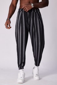 Resim Superbluemexico Unisex Jakar Desenli Pileli Şalvar Pantolon 