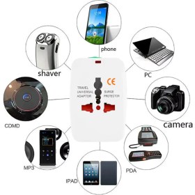 Resim Derwell Universal Seyahat Adaptörü Abd İngiltere AU/NZ Ülkeler Arası Seyahat Adapter Çevirici 