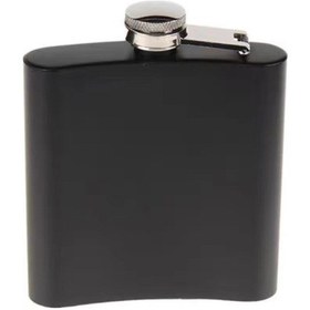 Resim Siyah 6 Oz çelik Cep İçki Kanyak Matarası 