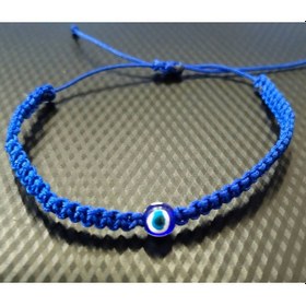 Resim Nazar Boncuğu Örgülü Bileklik Lacivert 