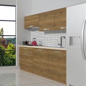 Resim Decoraktiv Naturel 160 MDF Hazır Mutfak Dolabı - Tezgah Dahil - Naturel Pera 