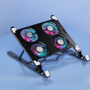 Resim Sones Dizüstü Bilgisayar Radyatör Braketi Katlanır Depolama Hava Soğutmalı Soğutma Tabanı, Stil: Dört Fan 