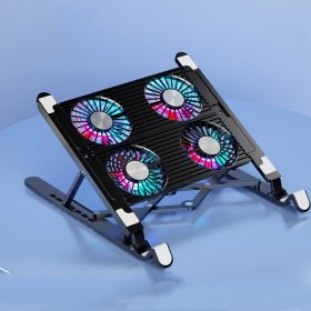 Resim Sones Dizüstü Bilgisayar Radyatör Braketi Katlanır Depolama Hava Soğutmalı Soğutma Tabanı, Stil: Dört Fan 