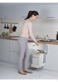 Resim Raylı Dolap Içi Çöp Kovası Beyaz 20 1 Lt Sürgülü Çöp Kovası 6242002444626 Gri 