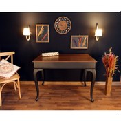 Resim Wooding-Mobilya Wooding 100 Cm Masif Siyah Ceviz Yemek Masası 