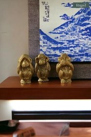 Resim Biblo Dekoratif Heykel 3 Maymun Biblosu Altın Model 32 8682874853610 