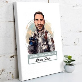 Resim Karikatürlü En Başarılı Erkek Kameraman Kanvas Tablo 