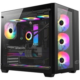 Resim GAMETECH Prime V2 Kumandalı ARGB 7x120mm Fanlı Özel Tak Çıkar Vidasız Kapaklar Gaming Bilgisayar Kasası 