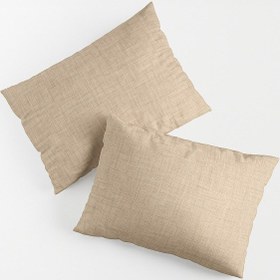 Resim Vevra 2 Li Çizgili Bej Renk Yastık Kılıfı Pamuklu Kumaş Fermuarlı Gri 