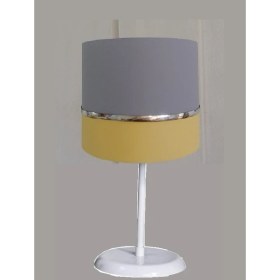 Resim Onay Gri Sarı M-630 Kumaş Kaplama 2.li Set Yatak Odası Genç ve Çocuk Odası Avize ve Abajur Seti 