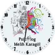 Resim Psikolog Hediyesi Isimli Ofis Cam Duvar Saati 