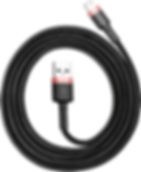 Resim Baseus Cafule 2.4 A Lightning 1 Metre Şarj Kablosu Gri CALKLF-BG1 