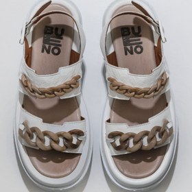 Resim Bueno Shoes Beyaz Deri Kadın Dolgu Topuklu Sandalet 01wu7300 