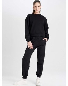 Resim Defacto Beli Paçası Lastikli Cepli Uzun Boy Basic Düz Jogger Eşofman Altı D6646AX24WNBK81 Siyah 