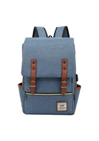 Resim Youmex 16&quot Mavi Vintage Çift Omuzlu Çanta, Spor Dışarıda Kullanıma Uygun, 15.6&quot Laptop Taşıma, Usb Döşeme, Erkek/kadın, Dayanıklı Kumaş Zsn Ba + Dd 