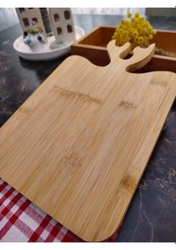 Resim Bambu Geyikli Kesme Tahtası Ahşap 