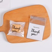 Resim Teşekkür Baskılı 100 adet Mini Hediye Çantaları, Küçük Kendinden Yapışkanlı OPP Torbalar, Hediye Depolama için Yeniden Kullanılabilir PVC Ambalaj Torbaları, Kendinden Yapışkanlı Ambalaj Torbaları 