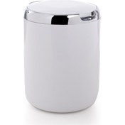 Resim Plastik Kapaklı Çöp Kovası 3 Lt. Pasifik Beyaz Primanova Beyaz 