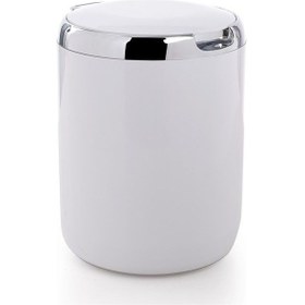 Resim Plastik Kapaklı Çöp Kovası 3 Lt. Pasifik Beyaz Primanova Beyaz 