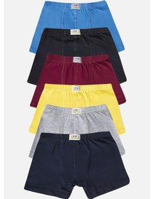Resim Arma Yıldız Erkek Çocuk Düz Pamuklu Likralı Renkli Boxer 6'lı Paket Çok Renkli 