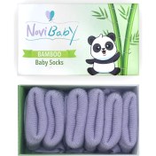 Resim Novibaby 3'lü Bambu Yenidoğan Bebek Çorabı I Purple I 0-6 Ay 