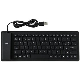 Resim Yunboo 84 Tuşlu Usb Kablolu Su Geçirmez Katlanabilir Silikon Klavye - İspanyolca Siyah 