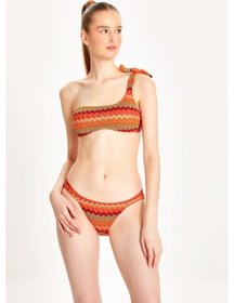 Resim Too Salty Swimwear Kadın Bordo Dantelli Tek Omuz Bikini Takımı 24s120st Bordo 