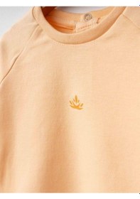 Resim Zekids Kız Bebek 2 Li Organik Basic Pembe Ve Turuncu Sweatshirt Seti-16181 Çok Renkli 