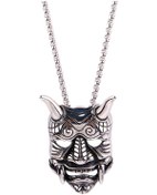 Resim Chavin Gri Japon Şeytan Oni Mask Çelik Erkek Kolye er35by 