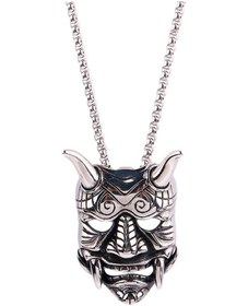 Resim Chavin Gri Japon Şeytan Oni Mask Çelik Erkek Kolye er35by 