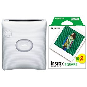 Resim Fujifilm Instax SQ Link Beyaz Ex D Akıllı Telefon Yazıcısı Ve 20'li Film 