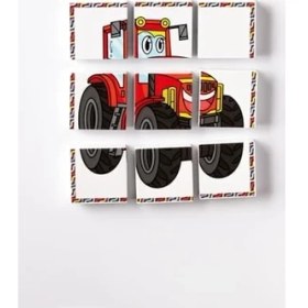 Resim SDT Group Manyetik Blok Çift Taraflı 9 Parçalı Mıknatıslı Itfaiye - Traktör Puzzle - 2 Görsel Yapboz 