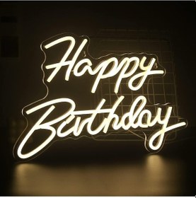 Resim Happy Birthday Yazılı Neon Led Işık 