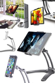 Resim Utelips Universal Telefon Tablet Tutucu Ayarlanabilir Esnek Pro Metal Gövdeli 360 Derece Dönebilen Masaüstü 