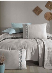 Resim Clasy Çift Kişilik Butik Pike Takımı Bohemline V10 Açık Gri 