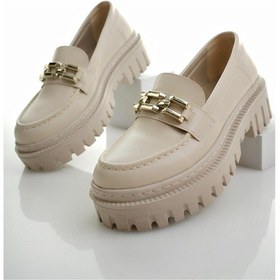 Resim Muggo Samanta Garantili Kadın Loafer Kalın Taban Tokalı Günlük Casual Makosen Ayakkabı 001 