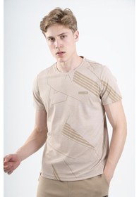 Resim Maraton Sportswear Regular Erkek Bisiklet Yaka Kısa Kol Basic Açık Vizon T-Shirt 21580-Açık Vizon 