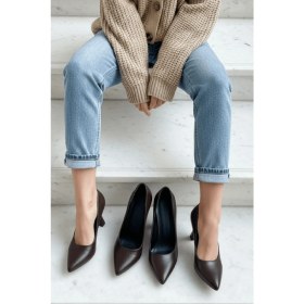 Resim Divolya Vest Kahverengi (8 Cm) Topuk Boyu Günlük Kullanım Stiletto 