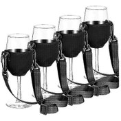 Resim Xj Partiler İçin 4'lü Şarap Kadehi Tutucu Boyun Askısı 