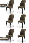 Resim Canisa Concept Canisa Etra Serisi Gürgen Ayaklı 1.sınıf Sandalye , 6 Adet , Kahve Sandalye , Ayaklar Siyah 