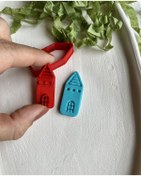 Resim Volala Minik Ev Formlu Polimer Kil Küpe Seramik Kurabiye Kalıbı 