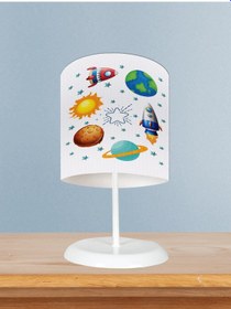 Resim Mekta Home Bebek Ve Çocuk Odası Gezegen Ve Space X Desenli Abajur 