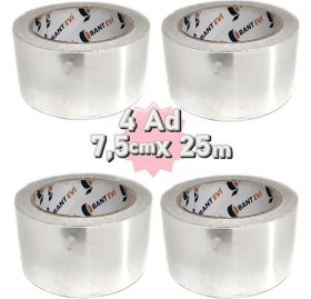 Resim Bant Evi Alüminyum Folyo Bant 4 Adet 75MM Yanmaz Folyo Bant 7.5cm 