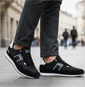 Resim Jagulep Siyah Erkek Sneaker Günlük Spor Ayakkabısı Esnek Tabanlı Rahat Ergonomik Ortopedik 