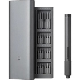 Resim Xiaomi Mijia 24 Parça Şarjlı Çift Tork Elektrikli Tornavida Seti 350MAH 200RPM Type-C Telefon Pc Tamir Seti 