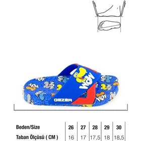 Resim Gezer Kız Çocuk Yazlık Rahat Taban Dino Ev Bahçe Banyo Havuz Plaj Günlük Terlik Mavi 