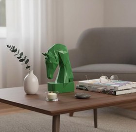 Resim Dekoratif Kitap Tutucu Kübit At Figürlü Biblo yeşil 